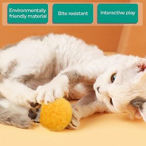 Pet Show 20Pcs 1.5 Inch Plush Cat Toy Balls Soft Pompon Kitten Interactive Play Quiet Indoor Cats Favorite - Product Image 2