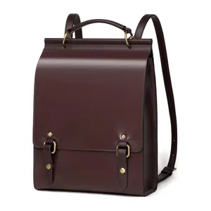 Mochila de Cuero Genuino para Mujer, Bolso Escolar de Moda, para Viajes, Trabajo, Negocios, para Laptop de 13 Pulgadas - Product Image 1