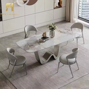 <span class=keywords><strong>Tavolo</strong></span> <span class=keywords><strong>da</strong></span> <span class=keywords><strong>Pranzo</strong></span> di Design Creativo con Gambe Curve e Base Aerodinamica, Piano in Pietra di Lusso per Arredamento <span class=keywords><strong>Sala</strong></span> <span class=keywords><strong>da</strong></span> <span class=keywords><strong>Pranzo</strong></span> - Product Image 6