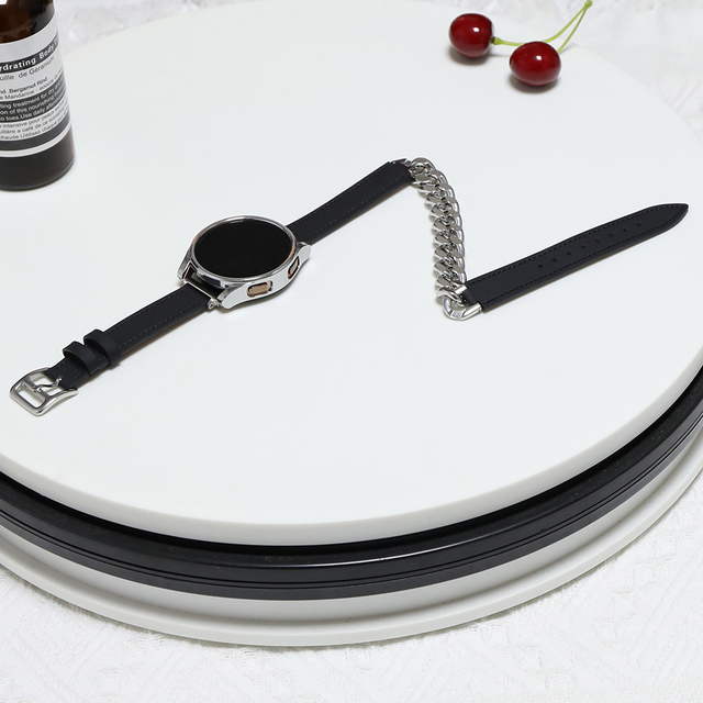 For samsung Galaxy Watch 7 Strap 20mm Stainless Steel Genuine Leather Double Tour Watch Band Luxury for apple Watch ultra 3