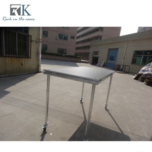 4x4' <b>Portable</b> Stage Platform Aluminum Stage Equipment System Mobile Stage with Wheels - Product Image 4
