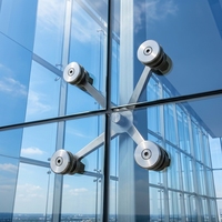 Façade en verre à support de point en aluminium de haute qualité pour système de mur extérieur de bâtiment