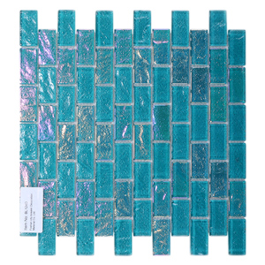 Hôtel arc-en-ciel effet irisé <span class=keywords><strong>Aqua</strong></span> vert verre piscine mosaïque pour décoration murale - Product Image 2