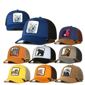 Großhandel Original-Mützen 5-Panel-Stickerei Biest-Patches Tierkappen Landwirtschaft individuelle Netz-Truckkappen Premium Gorras Sportkappen