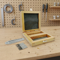 Juego de Machos y Terrajas Eagle con Caja de Madera, 0.225 kg, Kit de Suministros para Fabricación de Joyas, Herramientas de Orfebrería