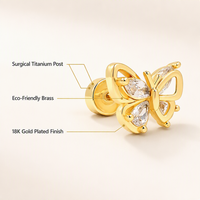 ZUOLA Bijoux de Piercing Corporel en Gros Plaqué Or 18K CZ 5A Hypoallergénique Cartilage Nez Lèvre Fournisseur en Gros