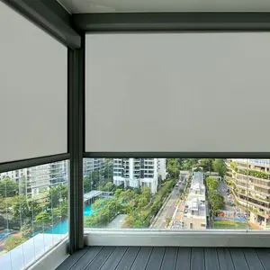 Neue wind dichte motorisierte wasserdichte Jalousien im Freien Bug Screen für Terrassen vorhänge