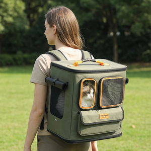 YBtoopet Cat Backpack 7 Inch Breathable <b>Pet</b> <b>Carrier</b> For Travel With Trolley Mount - Product Image 1