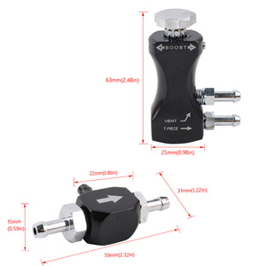 Contrôleur Turbo Manuel Universel en Alliage d'Aluminium Bleu 63mm avec Raccord en T pour Amélioration et Rétrofit Automobile - Product Image 2