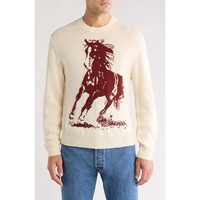 Pull en maille douce à col rond pour homme, tendance, avec motif animal, décontracté, chaud, pour l'hiver