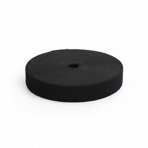 Cordón de Macramé de 1 Pulgada, 20 Yardas, Recubierto de Negro, Trenzado, Elástico y Resistente, para Costura de Textiles del Hogar, Bolsas y Zapatos - Product Image 1