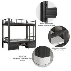 Дешевая квадратная труба, двухэтажный дом, новейший дизайн, школьное общежитие, железная роскошная мебель, двухъярусная рама, металлические кровати - Product Image 4