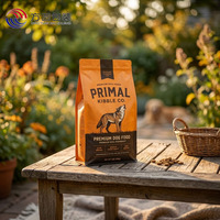 Sac pour aliments pour animaux de compagnie à fond plat brillant avec graphismes personnalisés, pochette en BOPET laminé pour aliments pour chiens et chats