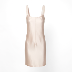 Robe longue en satin champagne sans manches, col bénitier, dos nu, coupe ample, style vintage décontracté pour femme - Product Image 2