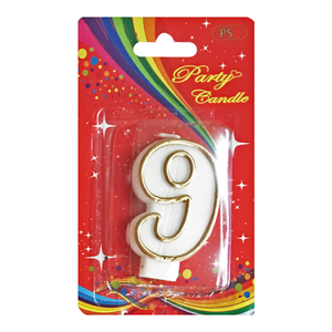 Feliz cumpleaños número velas con Color oro frontera cera digital figura número 0-9 pastel Topper Decoración - Product Image 6
