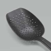 Premium ecologische Italiaanse PP keukengerei zwart inclusief gnocchi rijstpannen, afgietlepels, ijs- en fruitschepjes, tomatenlepel