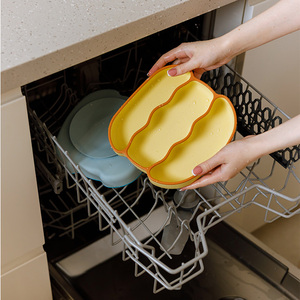 Ensemble d'alimentation pour bébé en silicone de qualité alimentaire sans BPA, assiette à ventouse bicolore avec séparateur de pain, vaisselle pour enfants - Product Image 5