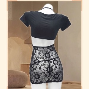 ชุดกระโปรงบอดี้คอนลูกไม้เซ็กซี่สีดำเอวสูง ชุดชั้นในสตรี 8138 - Product Image 2