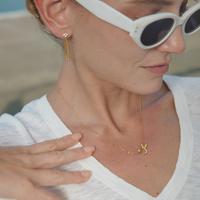 Collier pendentif en forme de fer à cheval porte-bonheur et papillon en émail coloré en acier inoxydable plaqué or 18 carats pour femmes, par J&D Jewelry
