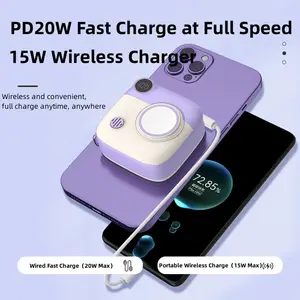 2024 tendenze tecnologia elettronica I Watch caricabatterie Wireless PD20W 15W 10000mAh Power Bank Wireless magnetico per iPhone15 Pro Max