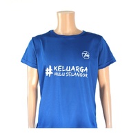 T-shirt d'élection en Malaisie en tissu jersey maille à œillets 100 % polyester à séchage rapide avec logo sérigraphié pas cher