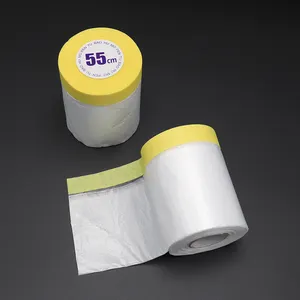China Supplier 150m Pre-Recording HDPE Plastic Roll Masking Film Pre Taped Masking Tape