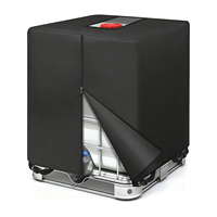 Housse de protection imperméable K-Shield pour IBC 1000L (275 Gallons) avec protection UV, pour extérieur, écologique, avec poteau en acier inoxydable, anti-poussière et isolée