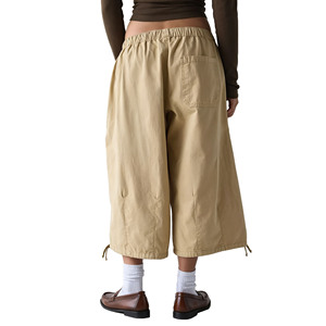Pantaloni Cargo Casual da <span class=keywords><strong>Donna</strong></span> Personalizzati con Vita Elastica, Lunghezza <span class=keywords><strong>3</strong></span>/<span class=keywords><strong>4</strong></span>, Gamba Larga, Coulisse e Tasche Multiple - Product Image 6