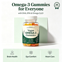Gummies véganes oméga 3 de notre usine GMP, avec logo personnalisé, compléments alimentaires pour la santé