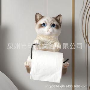 ที่ใส่กระดาษทิชชูรูปแมว วัสดุเรซิ่น ติดผนัง สำหรับตกแต่งห้องน้ำ รุ่น QH-250659 - Product Image 2