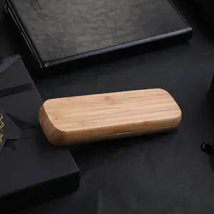 Custom Logo Handmade Luxury Gift Pen Set Single Groove Holder Gift Pen Pencil Case Portable Durable Wooden Pen Bamboo Boxes