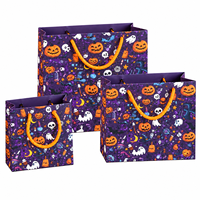 Sacs en papier personnalisés pour Halloween avec poignées, sacs cadeaux en carton blanc pour bonbons, biscuits, friandises et emballages de cadeaux de fête