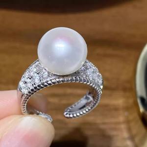 อุปกรณ์ทำเครื่องประดับมุก 10709DIY แหวนเงินแท้ S925 แบบเปล่า รองรับลูกปัดหลายเม็ด ขนาด 2-3 มม. ชุดเครื่องประดับเงิน แหวนเพชร - Product Image 3