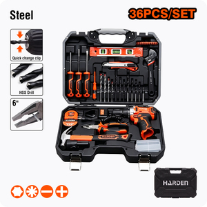 Set di Utensili <span class=keywords><strong>Multifunzione</strong></span> HARDEN, 36 Pezzi, Trapano Elettrico a Percussione con Valigetta - Product Image 1