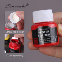 Peintures acryliques Panwenbo 25ml, 6 couleurs, pour artistes, peinture acrylique/verre/affiche/tissu/aquarelle, ensembles de peintures acryliques pour enfants