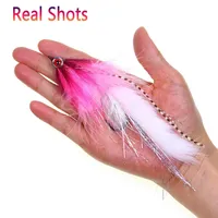 Leurre de pêche articulé de 5,91 pouces pour truite, brochet, musky, basse, pêche en mer, appât de type poisson, mouche, flash, grizzly, saddle hackle