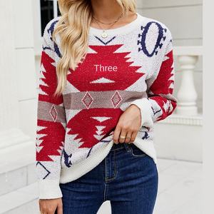 <span class=keywords><strong>Pull</strong></span> décontracté pour <span class=keywords><strong>femme</strong></span> en tricot épais à manches longues, <span class=keywords><strong>pull</strong></span> d'automne et d'hiver, <span class=keywords><strong>pull</strong></span> à imprimé oversize pour les fêtes <span class=keywords><strong>de</strong></span> Noël - Product Image 1