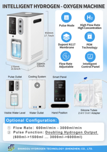 Spa Gezondheidscentrum Schoonheidssalon Functionele Waterstof Inhalatiemachine, Debiet 600ml/min H2 + 300ml/min O2 - Product Image 2