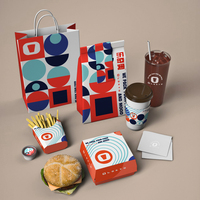 LOKYO Vente en gros d'emballages personnalisés pour hamburgers à emporter, boîte à hamburgers noire, boîtes à hamburgers et frites
