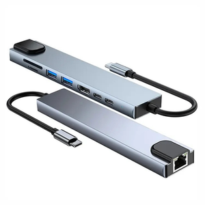 Alta calidad 8-en-1 <span class=keywords><strong>USB</strong></span> Tipo C Hub Adaptador multipuerto Hub Dock 8-en-1 <span class=keywords><strong>USB</strong></span> Tipo C Hub con 4K HDTV <span class=keywords><strong>HDMI</strong></span> <span class=keywords><strong>USB</strong></span> 3,0 SD PD Carga - Product Image 5