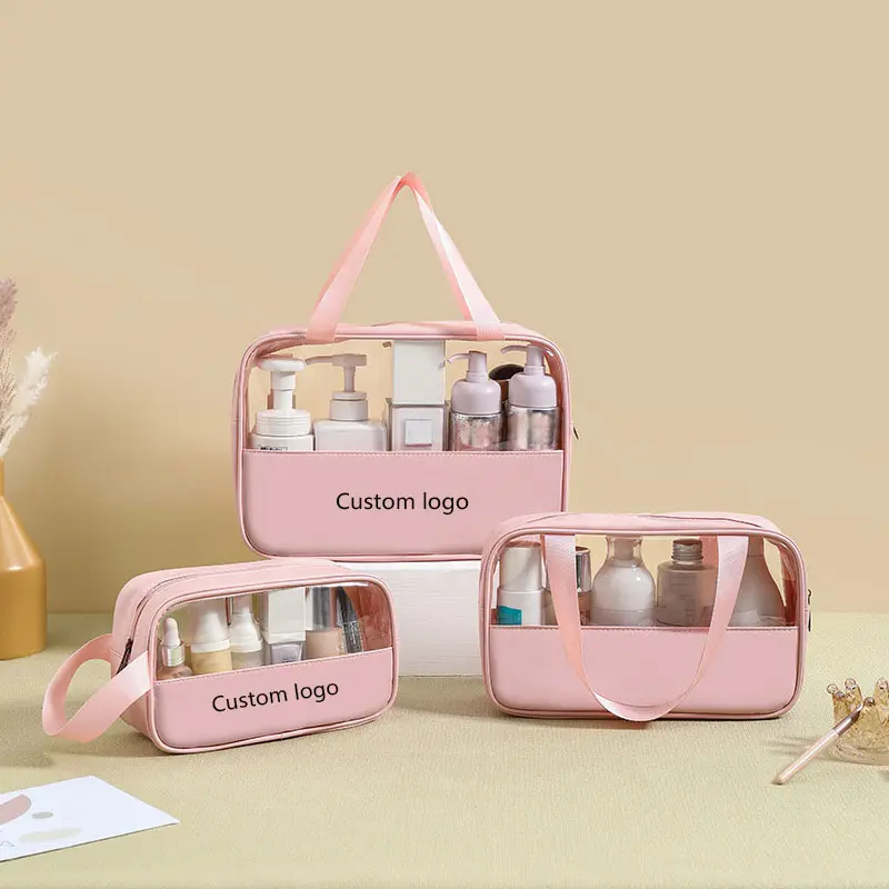 Wholesale Transparent Toiletry Storage Organizer Waterproof Portable Wash  Bag Custom Clear Pvc Makeup Travel Cosmetic Bag