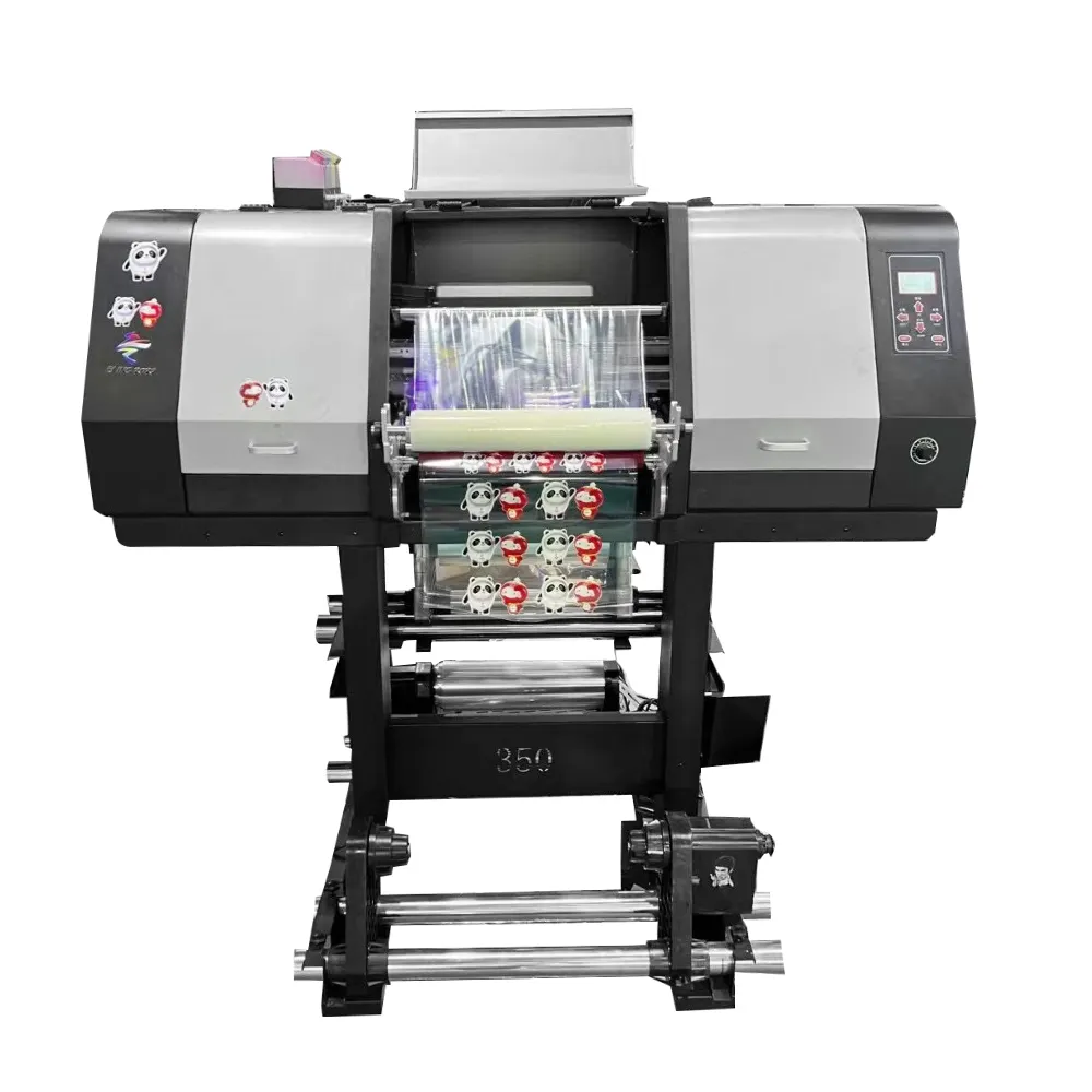 A2 30CM UV roll DTF printer for sticker printing with dual xp600 i3200 i1600 head dtf printer uv A3 roll to roll uv dtf printer