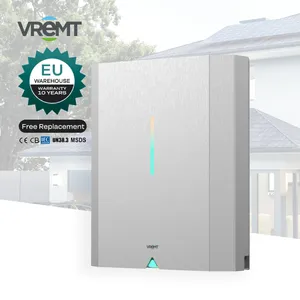 VREMT 5kw sistem tenaga surya rumah tangga penyimpanan energi Off Grid sistem daya surya 10kWh Lifepo4 baterai dengan Inverter bawaan