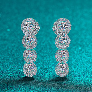 ต่างหูทรงหยดน้ำโมอิสซาไนต์สำหรับผู้หญิงประดับด้วยเงินสเตอร์ลิง925สินค้ามาใหม่ - Product Image 2