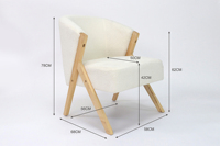 Moderner Nordischer Akzent-Sessel Lounge-Sessel Holzsofa-Stuhl für Wohnzimmer Hotel-Lobby