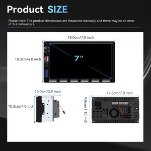 Autoradio Podofo 7'' 4+64G Double Din avec Carplay/Android Auto sans fil, Wifi, GPS, <span class=keywords><strong>USB</strong></span>, Bluetooth, clavier piano, charge rapide, stéréo de voiture - Product Image 4