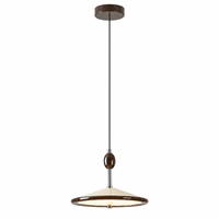 Lampe suspendue LED avec corps en aluminium et fer, lumière à trois couleurs changeantes, design disque plat pour salle à manger, hôtel