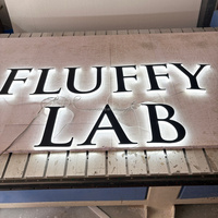 Enseigne en lettres 3D rétroéclairées en acier inoxydable noir et acrylique pour les entreprises, les hôpitaux, utilisation intérieure/extérieure avec modules LED étanches
