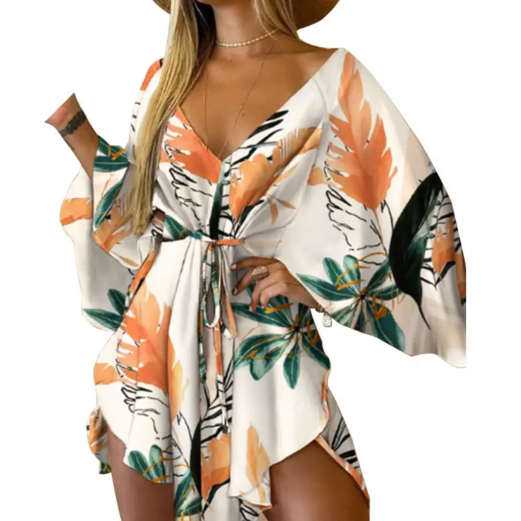 2023 Designer Print Lace Women's Sexy Beach Dress