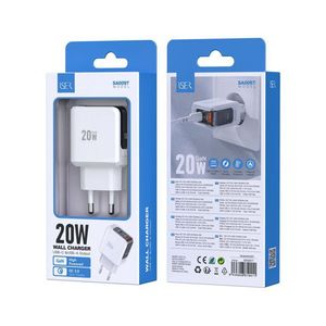 20W Wall Charger <b>USB</b> C <b>USB</b> A Output GaN Fast Charging <b>Plug</b> <b>Adapter</b> - Product Image 1